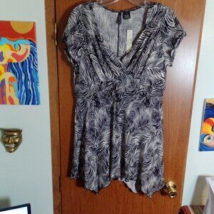 New Directions Short Sleeve Long Blouse/Dress NWT
